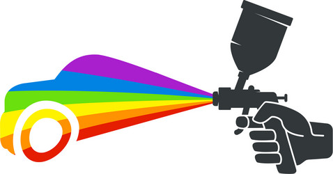 Spray gun paint logo icon Royalty Free Vector Image