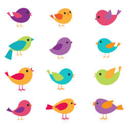 Set of cute birds Royalty Free Vector Image - VectorStock