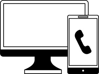 computer monitor with smartphone isolated icon vector image