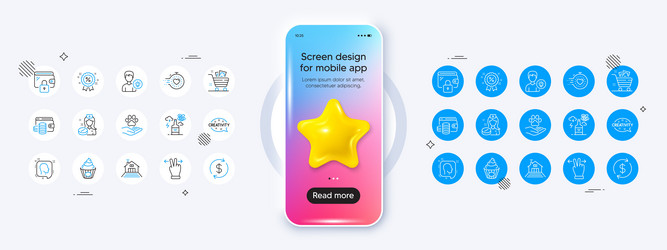 creativity wallet and head line icons for web vector image