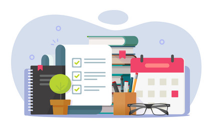 exam test check list form and calendar date icon vector image
