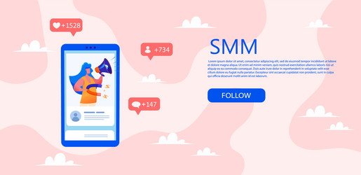 Flat social media blog management concept vector