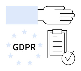 gdpr compliance concept with hand gesture vector image