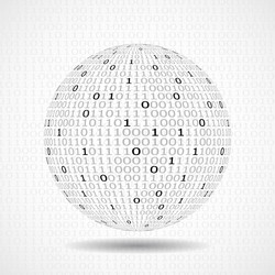 Sphere circle binary code icon Royalty Free Vector Image
