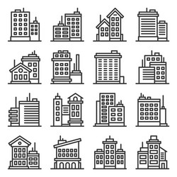 Office Building Icons - Architecture Set vector image