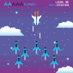 retro videogame screen arcade background card vector image