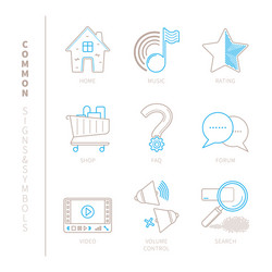 set of common website icons and concepts in mono vector image