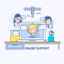 support and online consultant manager vector image