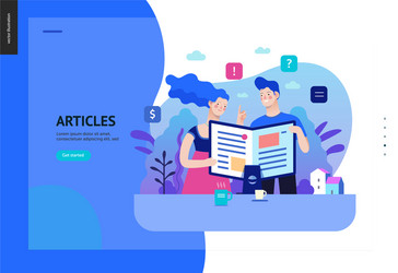 Business series - articles web template vector