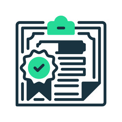 clipboard with certificate line icon universal vector image