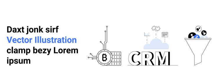 data management blockchain crm and funnel vector image