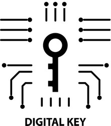 digital key icon black sign with editable vector image