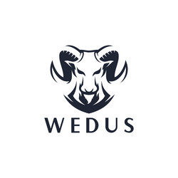 Goat Logo Template - Horned Animal Vector Image
