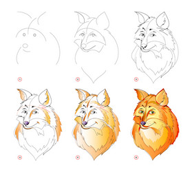how to learn draw sketch cute sly foxes vector image