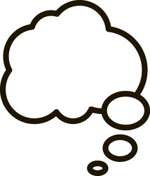 simple line art depicts an empty thought bubble vector image