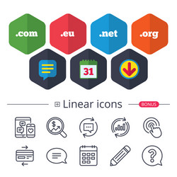 top-level domains signs com eu net and org vector image