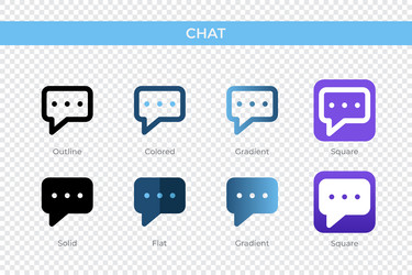 chat icon in different style icons designed vector image
