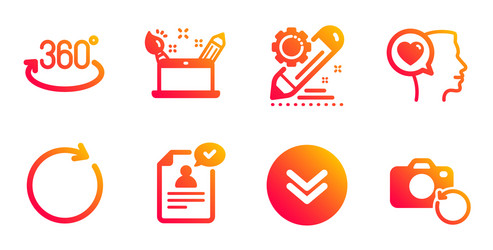 full rotation synchronize and scroll down icons vector image