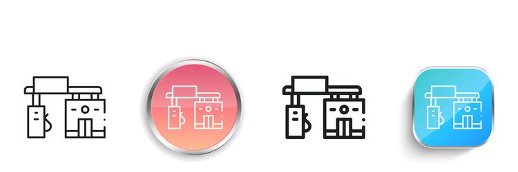 gas station icon thin linear regular and button vector image