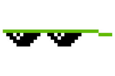 Pixel glasses meme like a boss pixelation vector