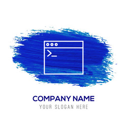 programming code icon - blue watercolor background vector image