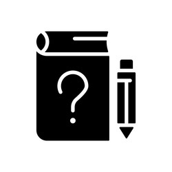 School question black glyph icon vector