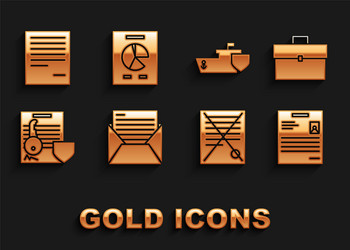 set mail and e-mail briefcase personal document vector image