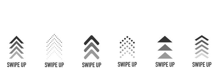 Swipe up buttons set for social media flat design vector