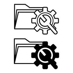 testing icons black and white of computer vector image
