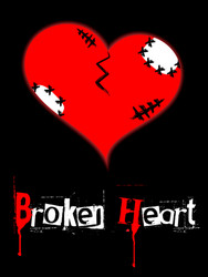 Broken heart heartbreak Royalty Free Vector Image