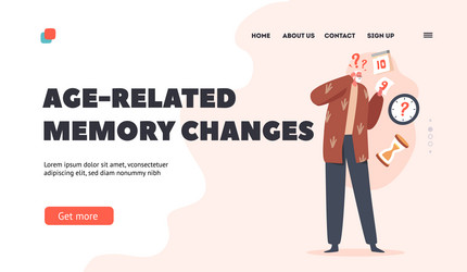 age related memory changes landing page template vector image