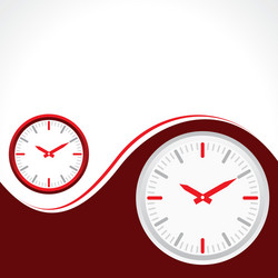 Clock with red background vector