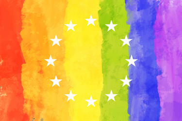 european union flag looks likes pride lgbt vector