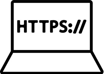 https protocol isolated contour vector image