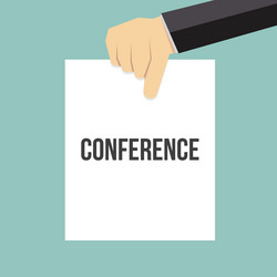 man showing paper conference text vector image