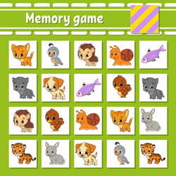 memory game for kids education developing vector