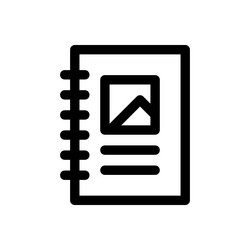 notebook icon thin linear style design isolated vector image