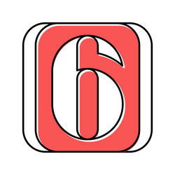 six number color icon vector image