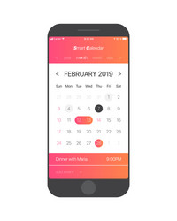 Calendar App - Task Management UI vector image