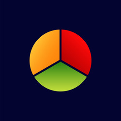 colorful three-segment pie chart with red vector image