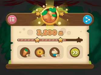 complete set of level button game ui pop-up icon vector image