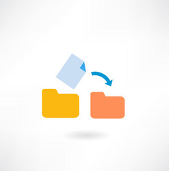 document moves to a folder icon vector image