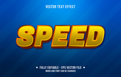editable text effect gradient style speed vector image