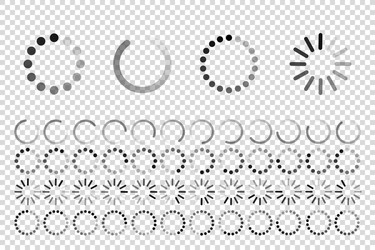 load progress circle bar symbol set vector image