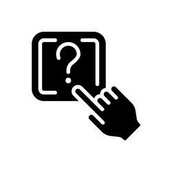 Question button black glyph icon vector