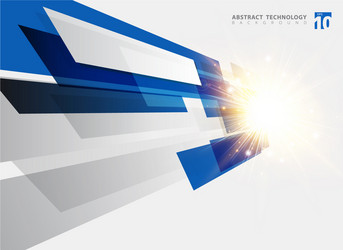 abstract technology geometric blue color shiny vector image