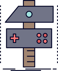 build craft develop developer game flat color icon vector image