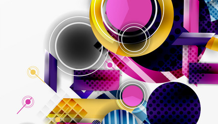 complex geometric background with circles vector image