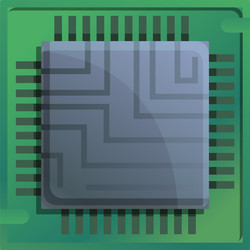 computer processor icon cartoon style vector image