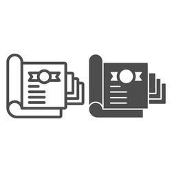 Document for shareholder line and solid icon vector